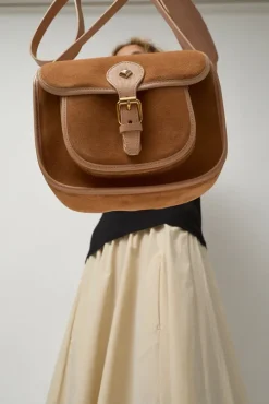 Le Flavin Velours Bag in Crepi and Caramel