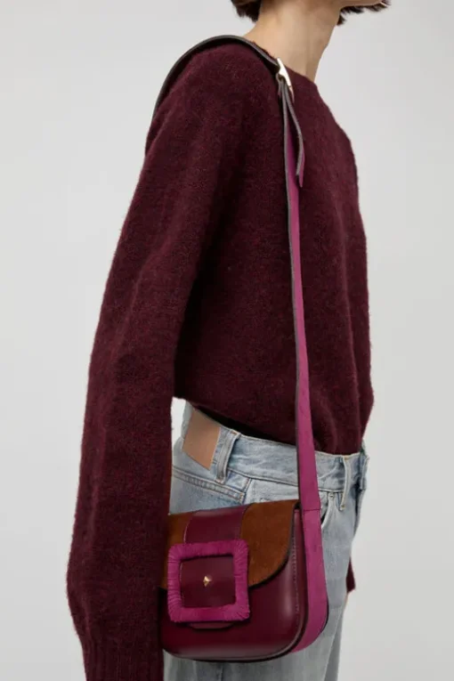Le June Bi-Mat Bag in Bordeaux and Choco Camp and Cardinal