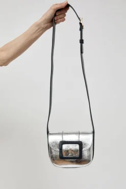 Le June Laminato Bag in Laminato Argent and Marine