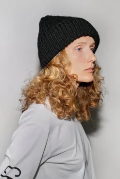 Lennon Fold Up Beanie in Black
