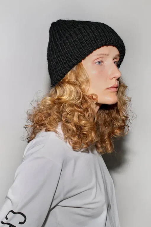 Lennon Fold Up Beanie in Black
