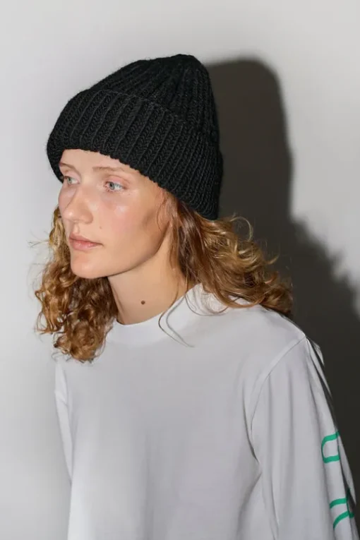 Lennon Fold Up Beanie in Black