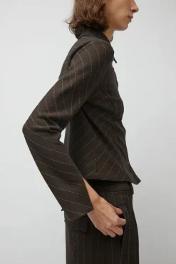Linn Shirt in Brown Stripe