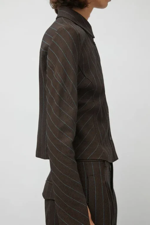 Linn Shirt in Brown Stripe