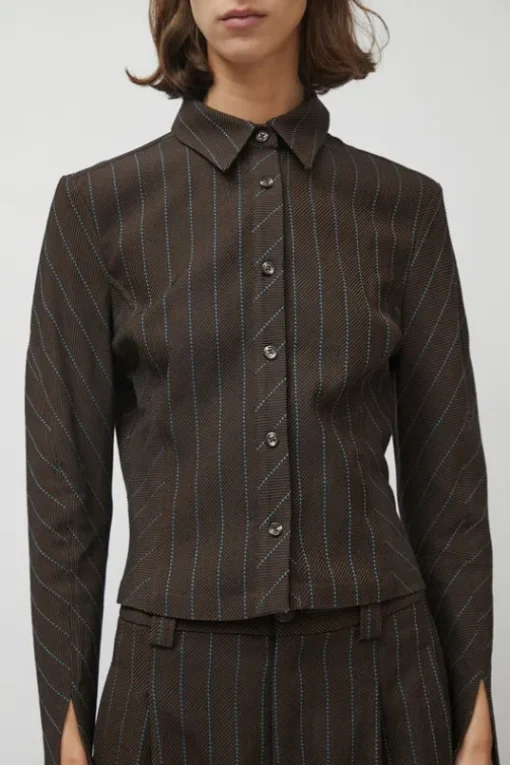 Linn Shirt in Brown Stripe