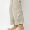 Liza Clog on Mid Tread in Clay with Bone Shearling