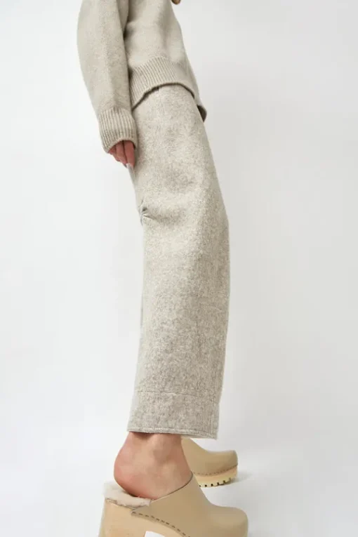 Liza Clog on Mid Tread in Clay with Bone Shearling