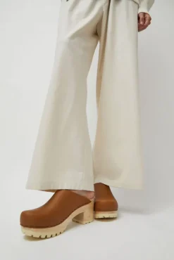 Liza Clog on Mid Tread in Palomino with Ink Aviator Shearling
