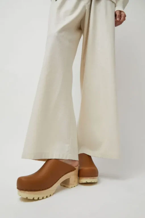 Liza Clog on Mid Tread in Palomino with Ink Aviator Shearling