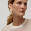 Logo Pearl Cluster Earrings in White