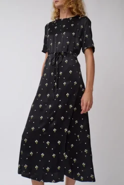 Lola Dress in Black Embroidered
