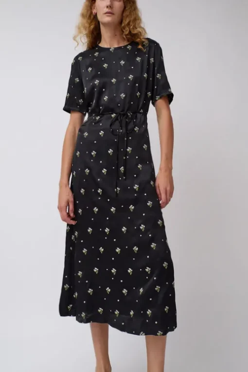 Lola Dress in Black Embroidered