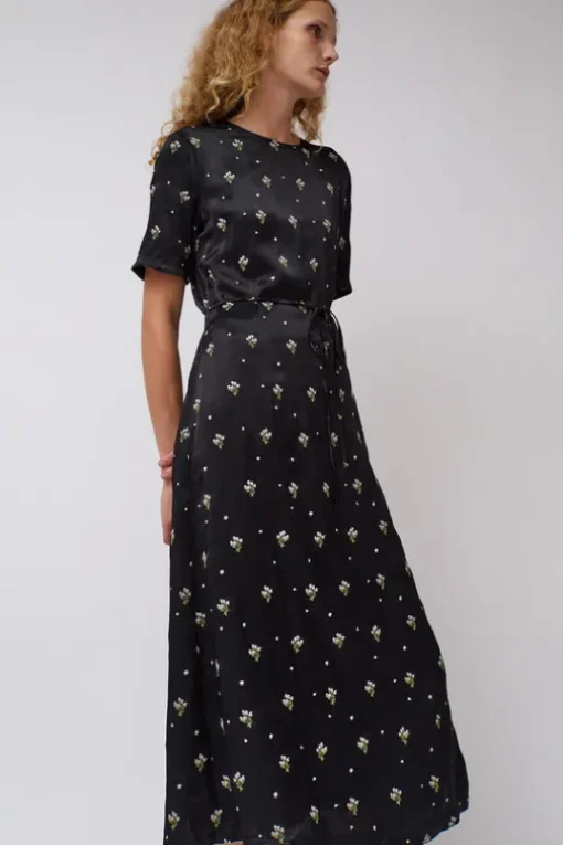 Lola Dress in Black Embroidered