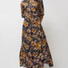Lola Dress in Gold Roses