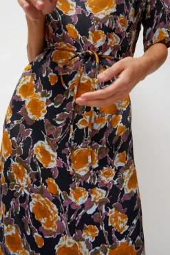 Lola Dress in Gold Roses