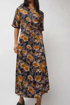 Lola Dress in Gold Roses