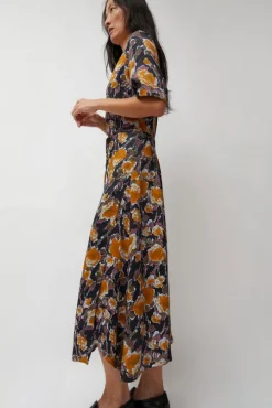 Lola Dress in Gold Roses