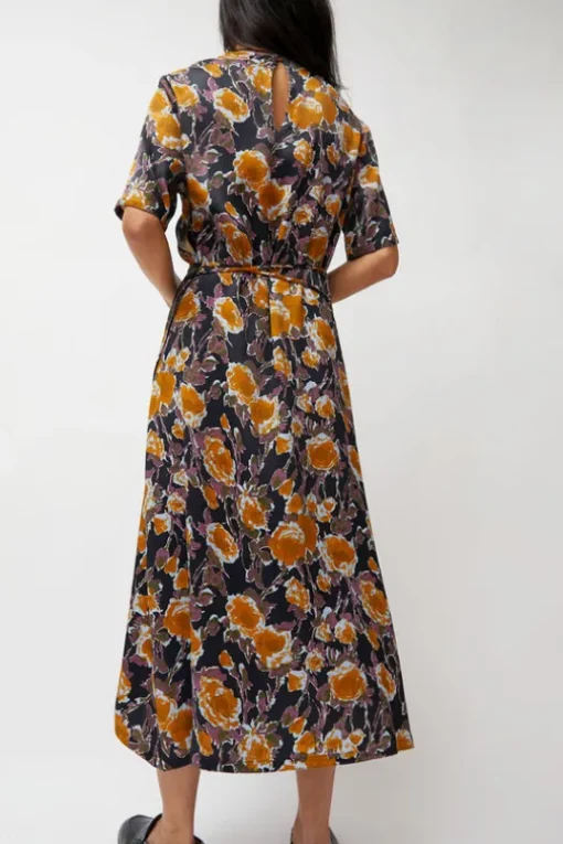 Lola Dress in Gold Roses