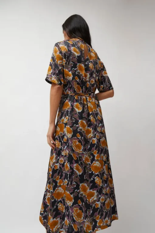Lola Dress in Gold Roses