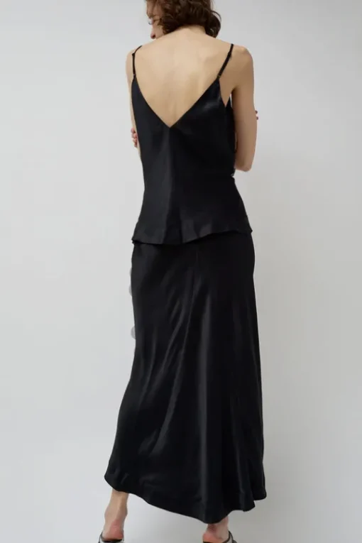 Long Sequin Skirt in Black