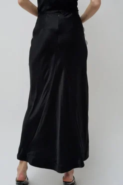 Long Sequin Skirt in Black