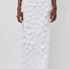 Long Sequin Skirt in White
