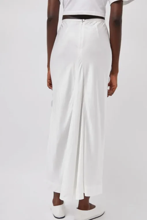 Long Sequin Skirt in White
