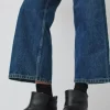 Low Shearling Clog Boot on Flat Bendable Base in Jet