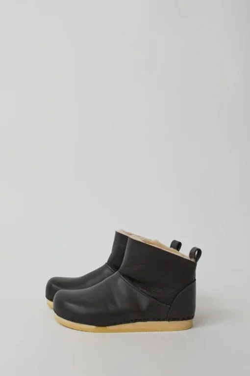 Low Shearling Clog Boot on Flat Bendable Base in Java
