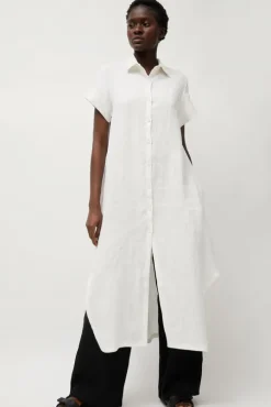 Mandu Short Sleeve Dress in White