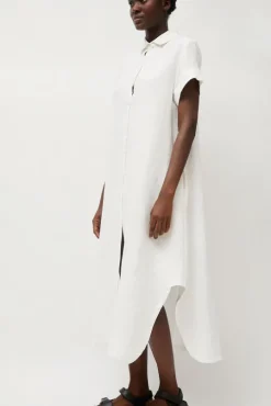 Mandu Short Sleeve Dress in White