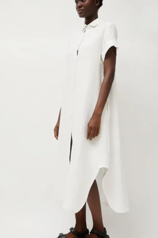 Mandu Short Sleeve Dress in White