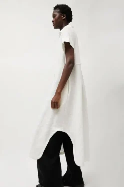 Mandu Short Sleeve Dress in White