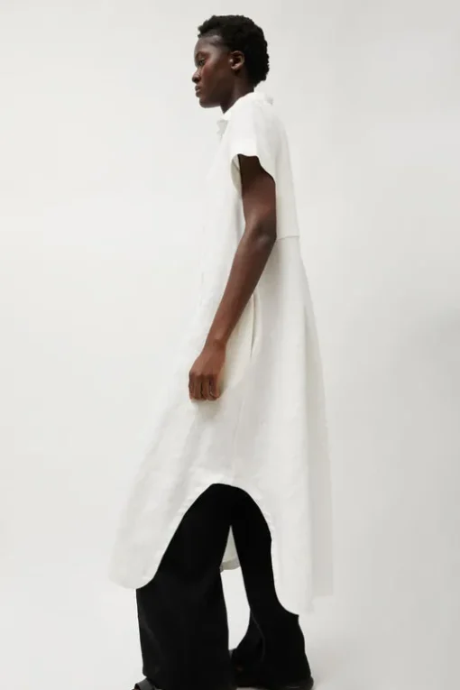 Mandu Short Sleeve Dress in White
