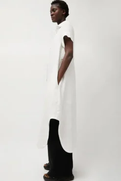 Mandu Short Sleeve Dress in White