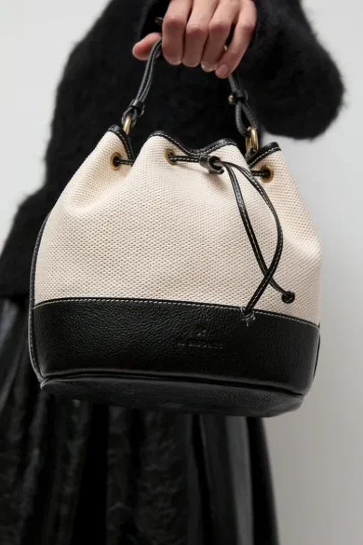Marini Bucket Bag in Natural and Black