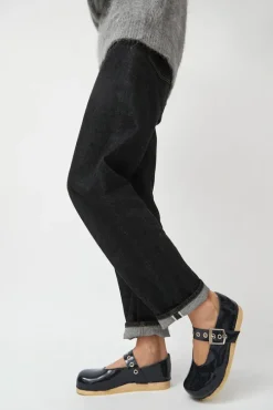 Maryjane Clog on Flat Bendable Base in Navy Patent