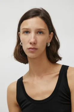 Medium Volume Waterdrop One Touch Earrings in Silver