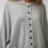 Merino Wool Cardigan in Pearl Grey