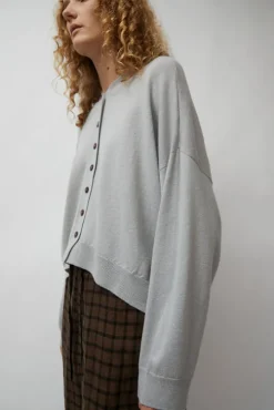 Merino Wool Cardigan in Pearl Grey