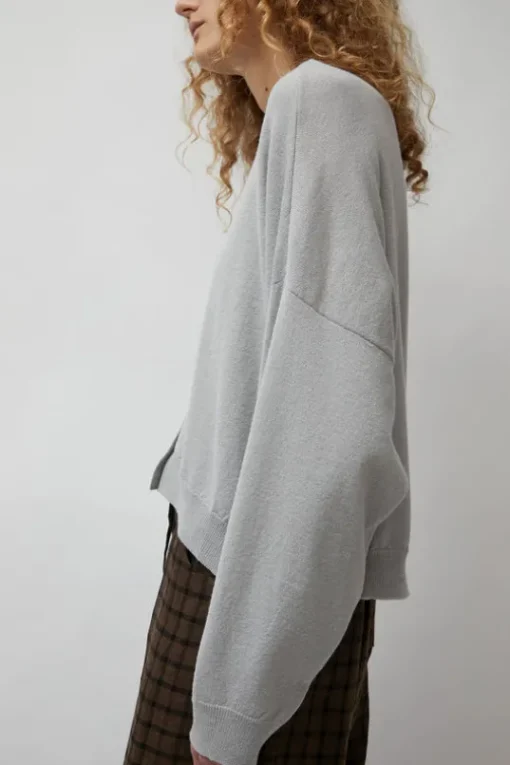 Merino Wool Cardigan in Pearl Grey