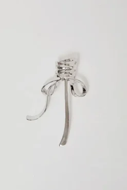 Metal Bow Clip in Silver