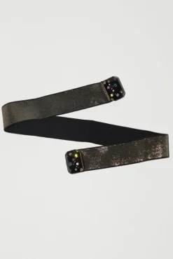 Micro Crystals Belt in Black