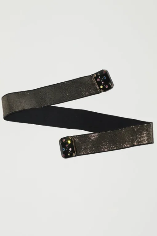 Micro Crystals Belt in Black