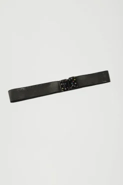 Micro Crystals Belt in Black