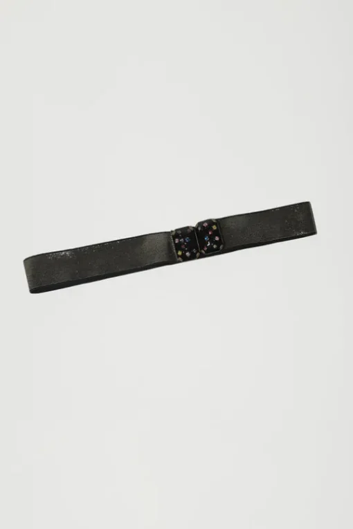 Micro Crystals Belt in Black