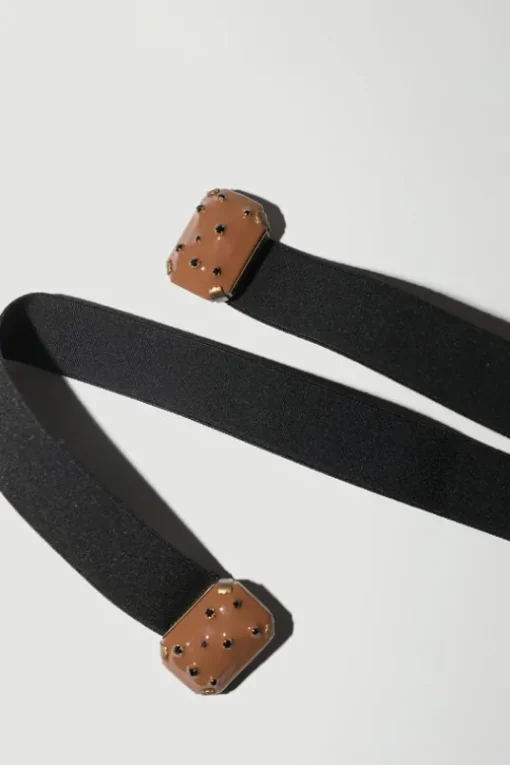 Micro Crystals Belt in Camel