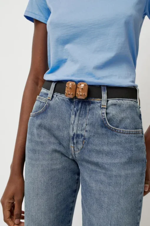 Micro Crystals Belt in Camel
