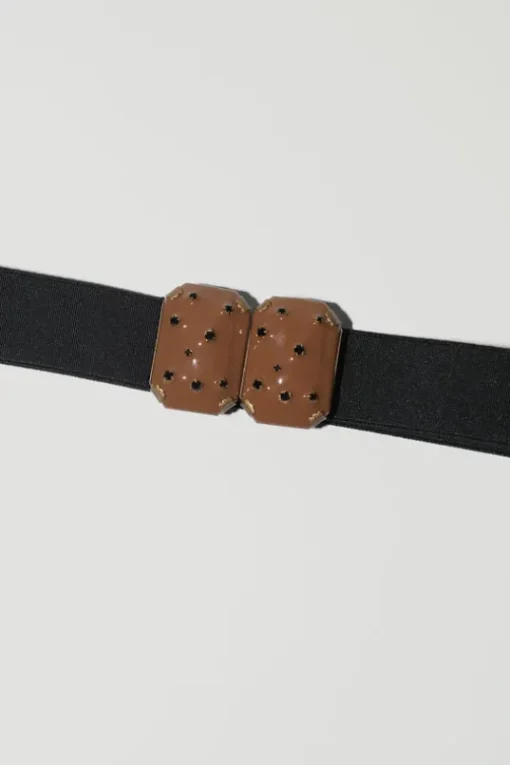 Micro Crystals Belt in Camel