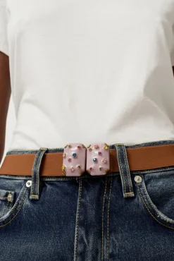 Micro Crystals Belt in Lilac